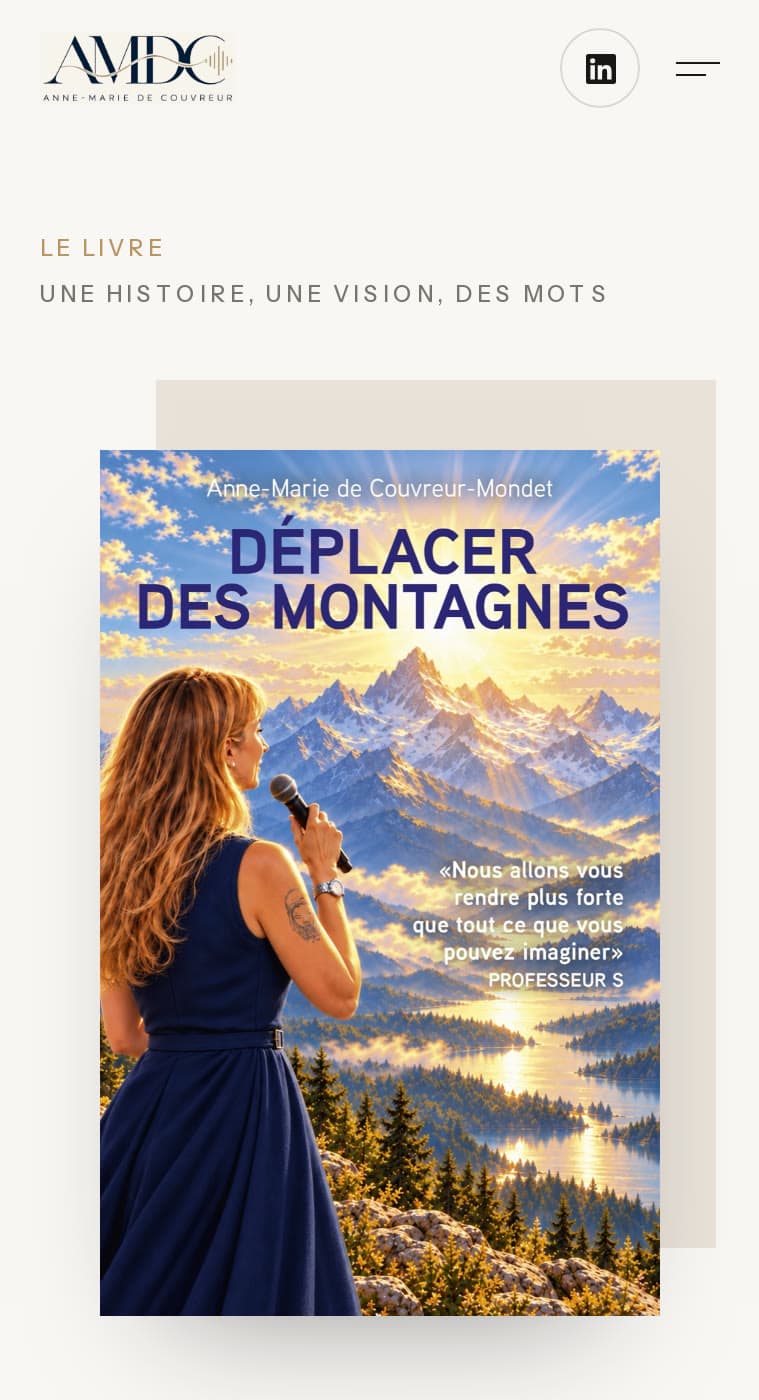 Page du livre « Déplacer des montagnes » sur mobile