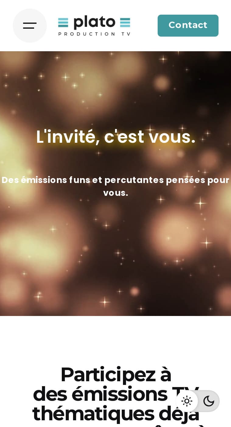 Page Émissions prêtes à tourner sur mobile : « L’invité, c’est vous »