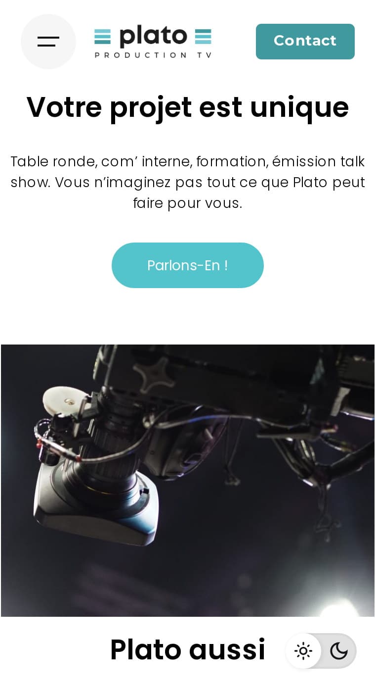 Page Sur mesure sur mobile : « Votre projet est unique »