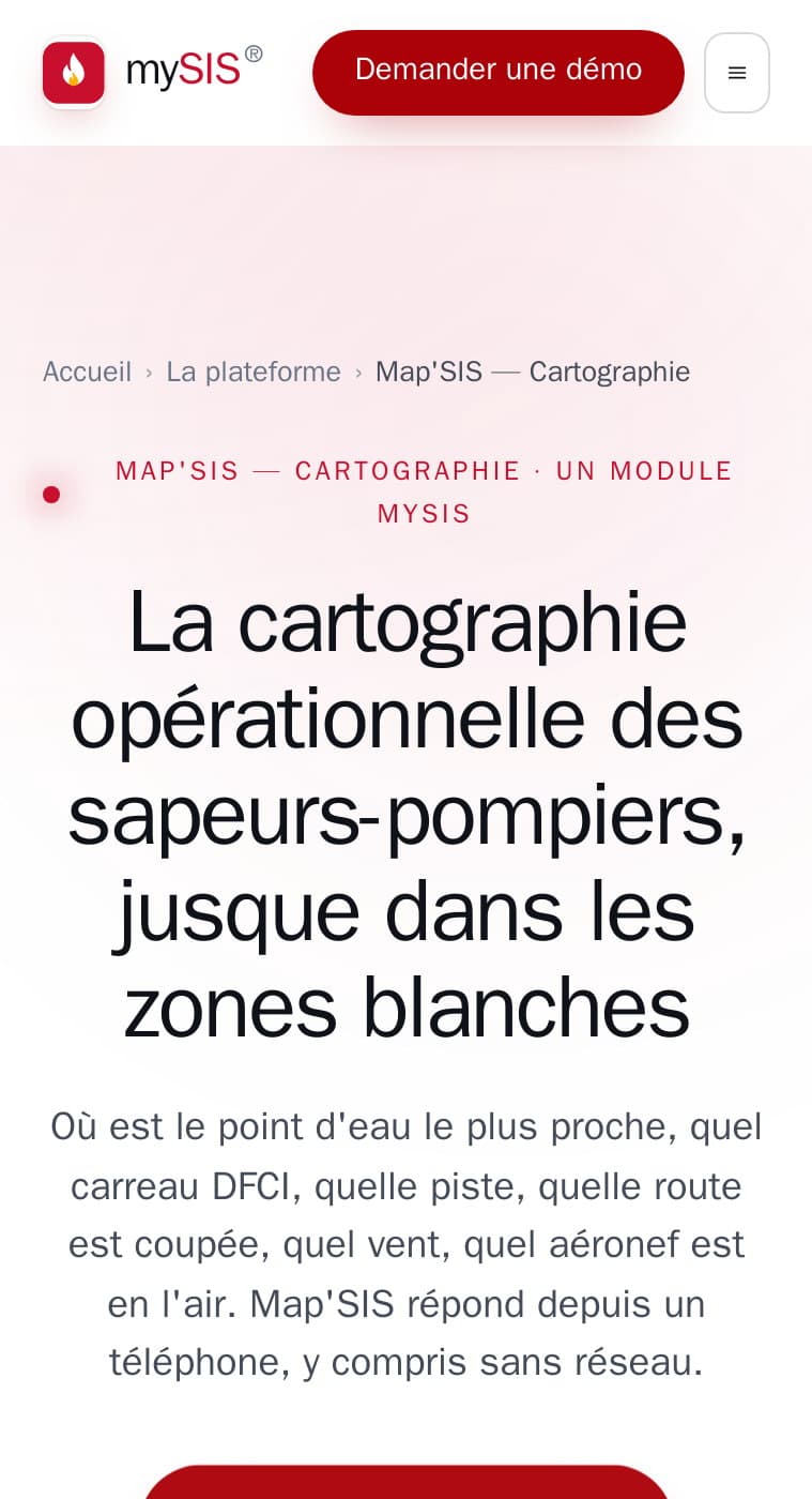 Page Map’SIS sur mobile : la cartographie opérationnelle jusque dans les zones blanches