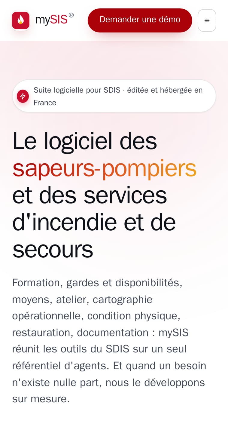 Site mySIS sur mobile : « Le logiciel des sapeurs-pompiers et des services d’incendie et de secours »