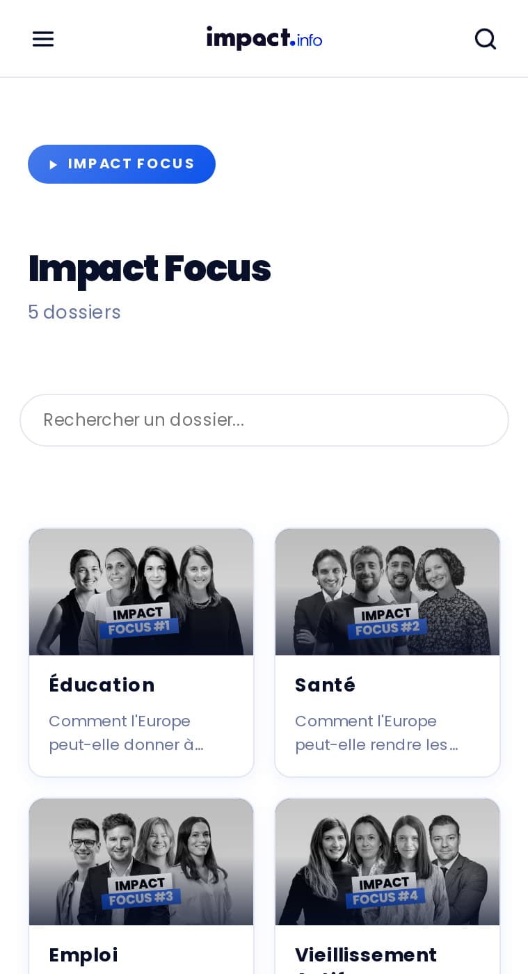 Dossiers Impact Focus sur mobile