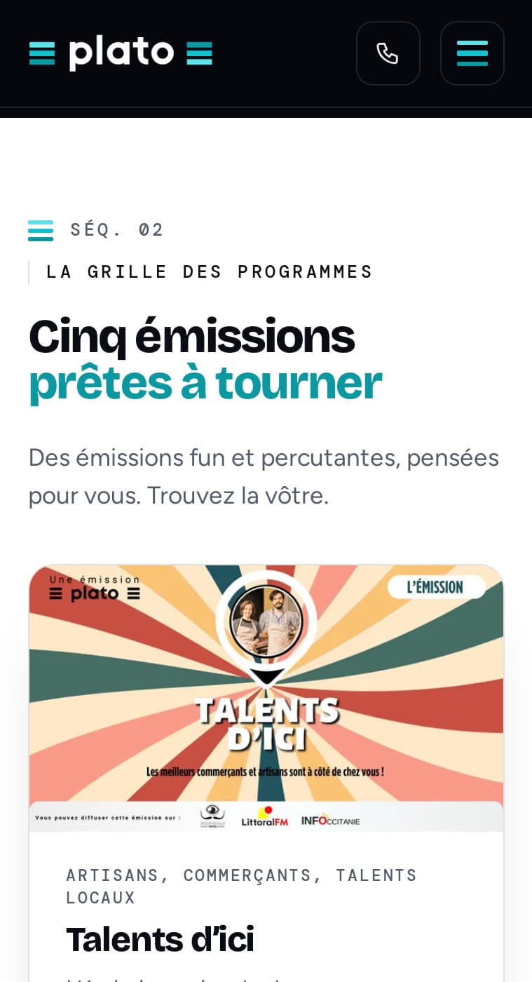 Grille des programmes sur mobile : cartes des émissions, public visé et prix tout inclus